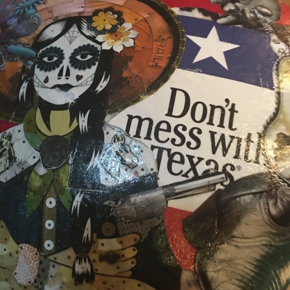 Texas Hand Crafted Vintage Wood Bowl Dallas Cowboys Cheerleaders Boots Bling BBQ - Picture 3 of 14